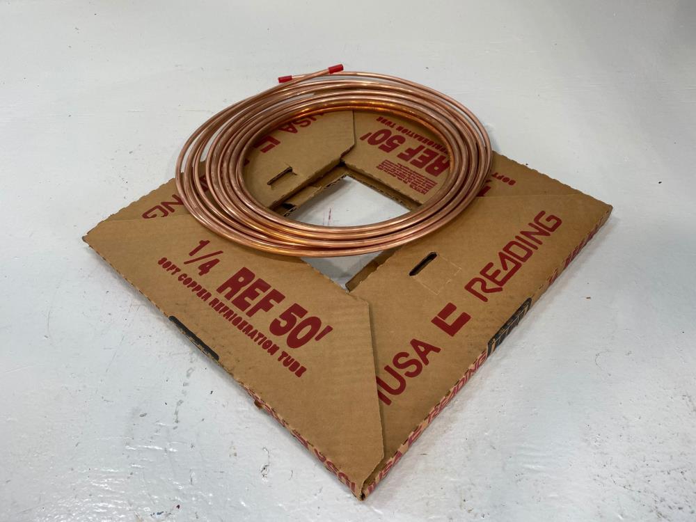 Lot of (3) Reading 1/4" x 50' Soft Copper Refrigeration Tubing